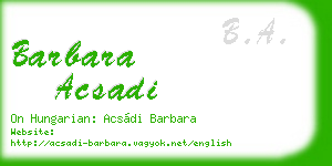 barbara acsadi business card