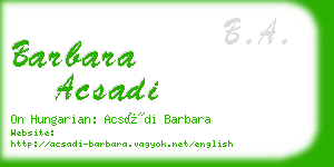 barbara acsadi business card